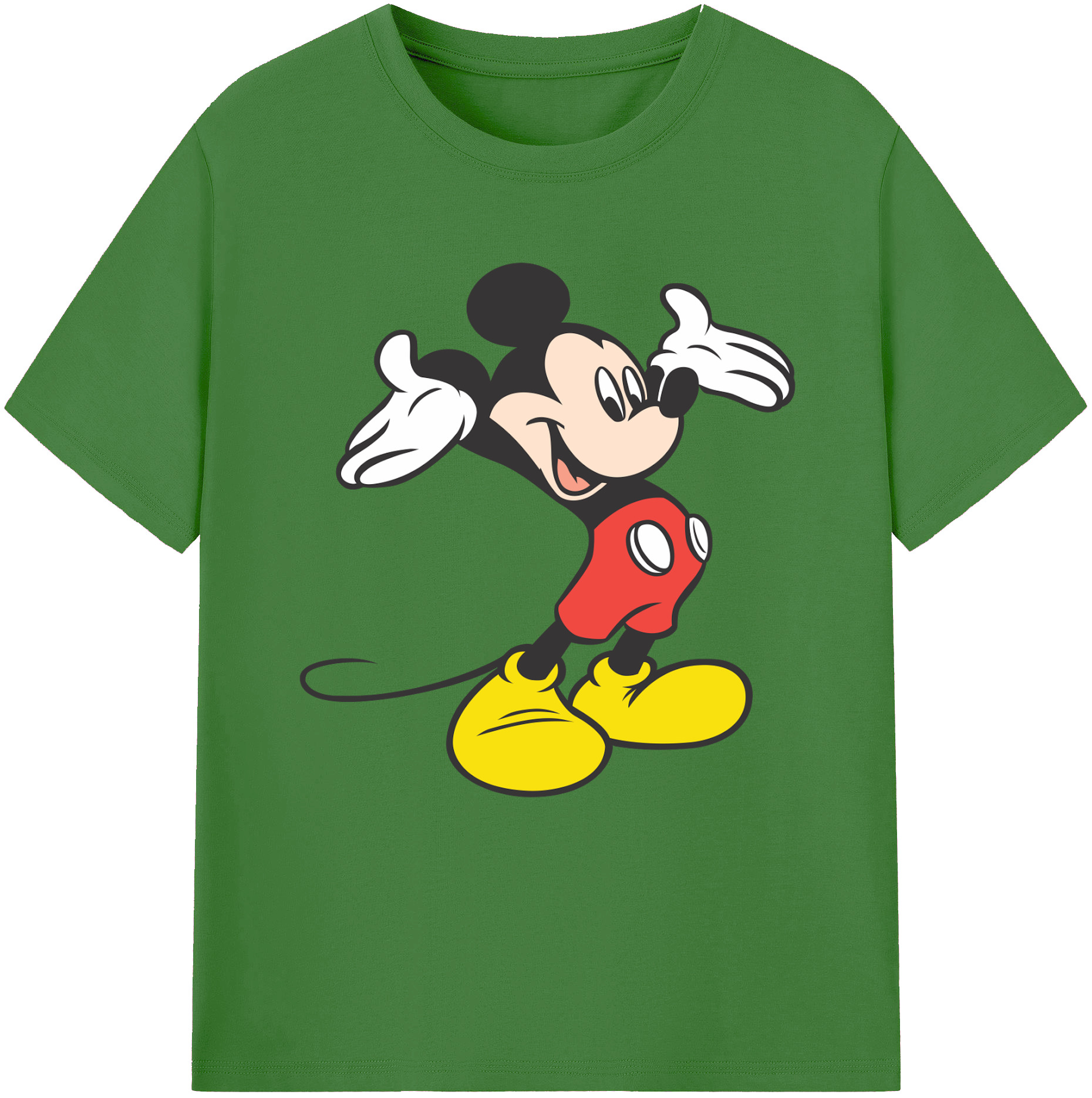 （画像用） ミッキーマウス Mickey Mouse レディースカジュアルプリントTシャツ（綿100％）
